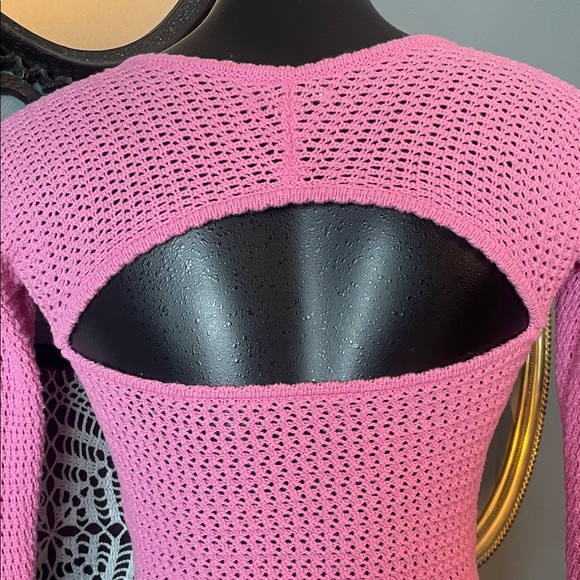 American Eagle Outfitters Pink Square Neck Crop Top - Picture 3 of 5